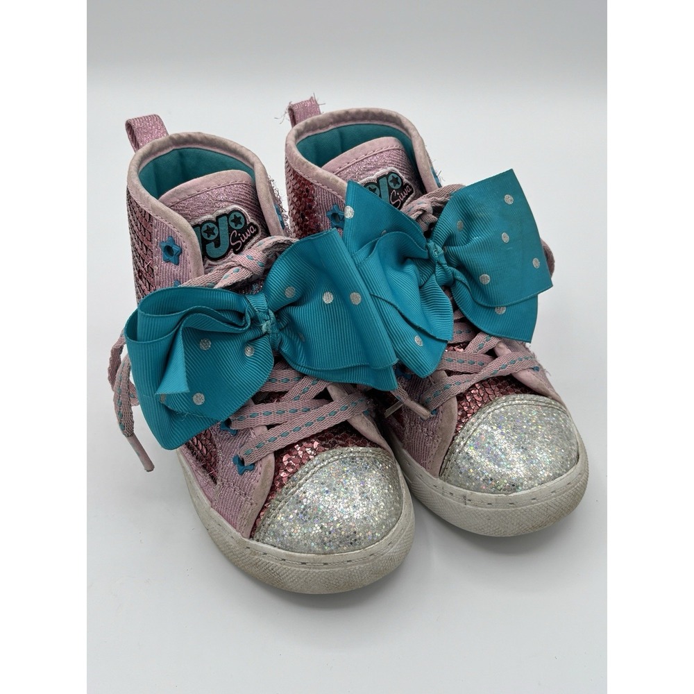 Nickelodeon JoJo Siwa Girl's Glitter‎ High Top Sneakers - Pink Little Girl Sz 10